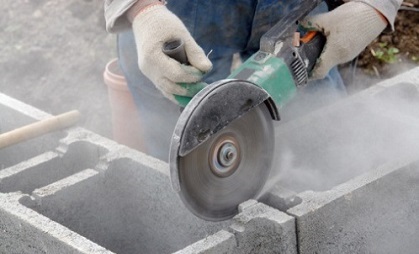 Silica dust generated by cutting through bricks